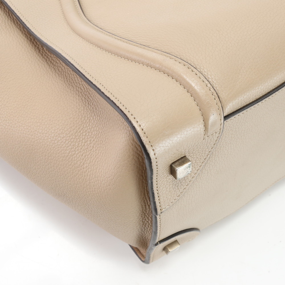 Celine Luggage Mini Shopper Leather Tote Bag Greige - Picture 10 of 16